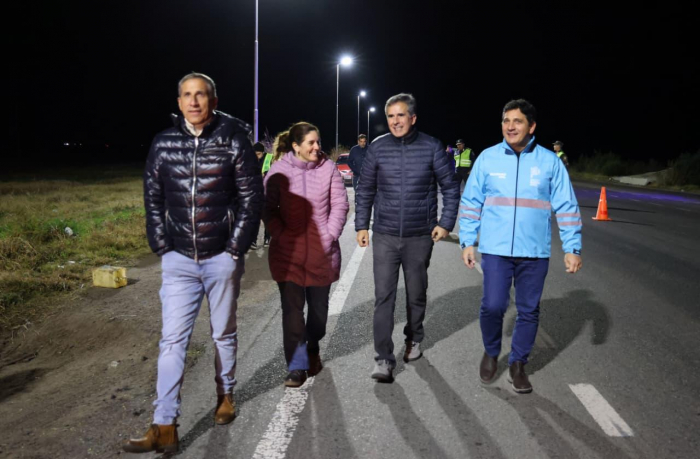 Marinucci, Martínez, Feijoo y Botti en el control sobre las rutas 70 y 33.