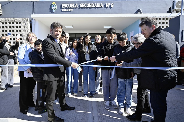 Kicillof inauguró el nuevo edificio de la Escuela Secundaria N°8 en Hilario Ascasubi