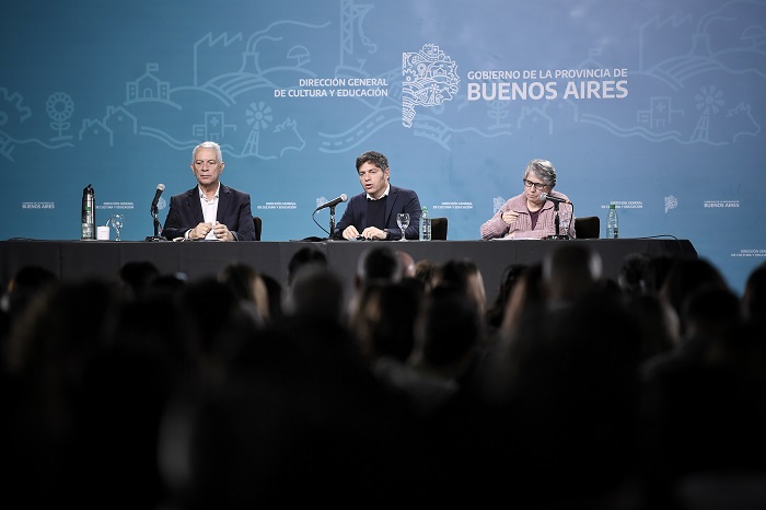 Kicillof junto a Terigi y Alak