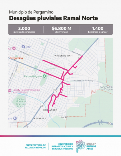 En Pergamino avanzan las obas hidráulicas para mitigar el riego de inundaciones