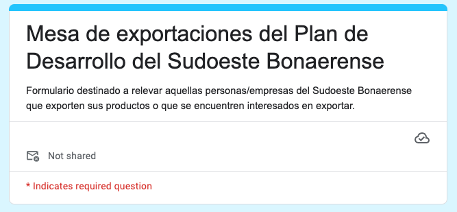 Mesa de exportaciones del Plan de Desarrollo del Sudoeste Bonaerense