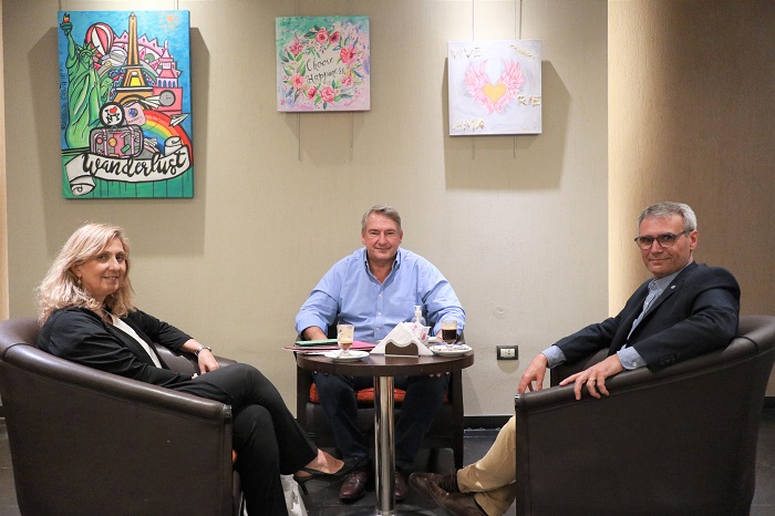 Jorge D'Onofrio con Daniel Vega y Andrea Savoretti.