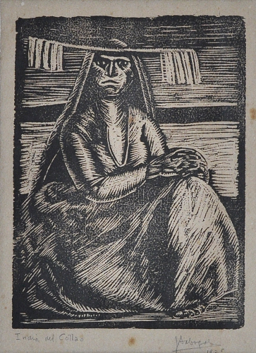 Sabogal José (Perú 1888-1956). India del Callao.1928. Xilografía. 52,5 x 40,5 cm. Colección Emilio Pettoruti.H: 140 cm; a: 200 cm H: 140 cm; a: 200 cm