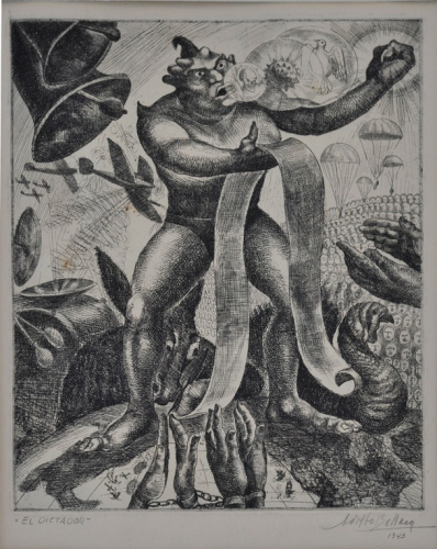 Bellocq Adolfo.(1899-1972). El Dictador. 1943. Litografía. 68 x 54 cm. Donación Martha de Bellocq.