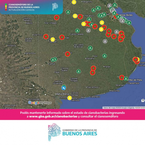  16 municipios con bandera sanitaria por cianobacterias en la Provincia