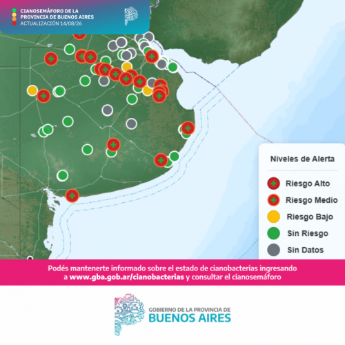 17 municipios con alerta naranja por cianobacterias