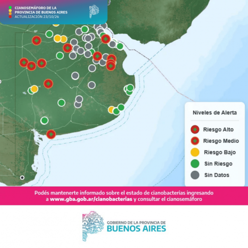 11 municipios con alertas naranja por cianobacterias en la Provincia 11 municipios con alertas naranja por cianobacterias en la Provincia