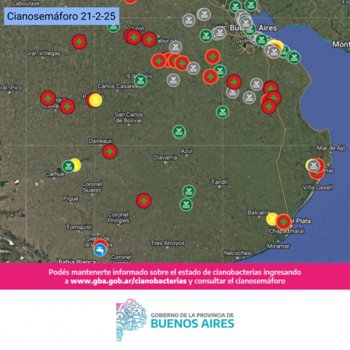 Continúan las alertas por cianobacterias en la Provincia de Buenos Aires