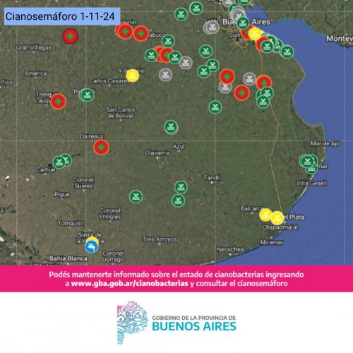 Se elevan las alertas por cianobacterias en la Provincia