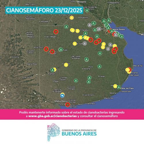 Once municipios con alerta naranja por cianobacterias