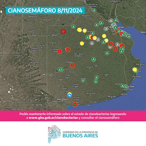 11 municipios con bandera sanitaria por cianobacterias en la Provincia