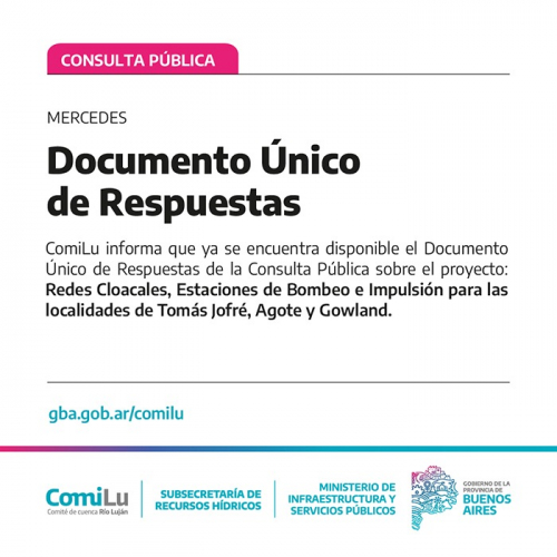 Documento Único de Respuestas para obras en Mercedes