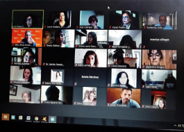 Los participantes reunidos en forma virtual.