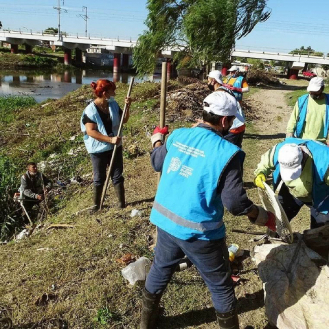 Limpieza de arroyos en La Plata