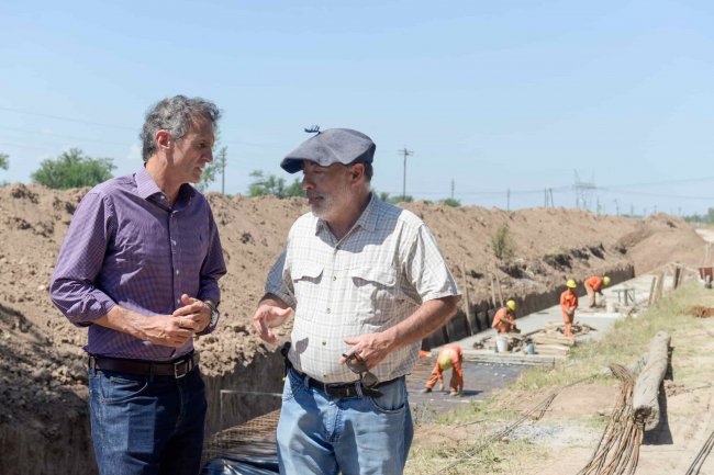 Katopodis recorrió obras viales e hidráulicas en Marcos Paz