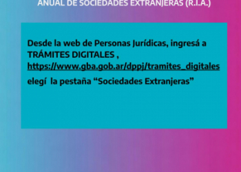 Para sociedades extranjeras inscriptas en la Dirección Provincial de Personas Jusrídicas
