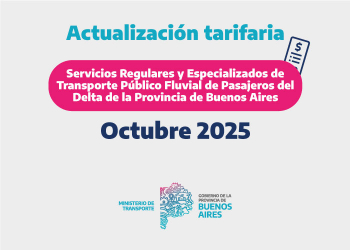 Actualización tarifaria del transporte público fluvial de pasajeros.