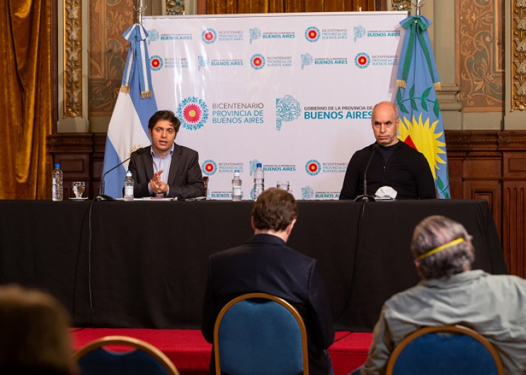 Kicillof Y Rodriguez Larreta Brindaron Una Conferencia De Prensa Tras Una Reunion De La Mesa Tecnica Del Amba Provincia De Buenos Aires