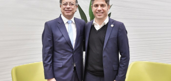 Kicillof se reunió con el presidente Gustavo Petro y la vice del Parlamento Europeo, Katarina Barley