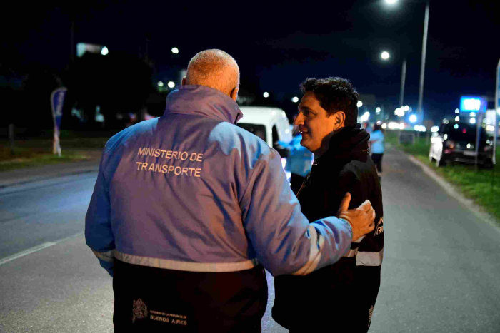 El Ministro Marinucci supervisando un operativo de seguridad vial.