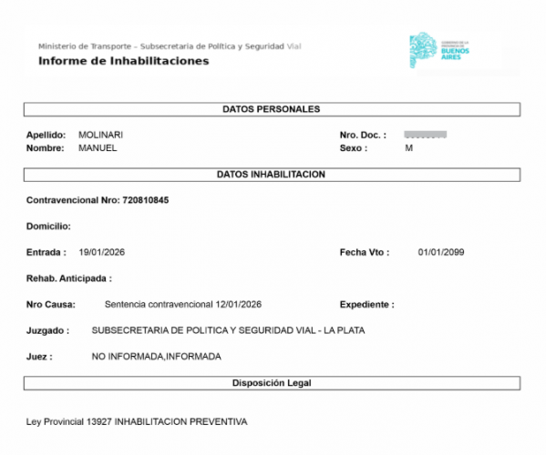 La Subsecretaría de Políticas de Seguridad Vial sancionó a los conductores.