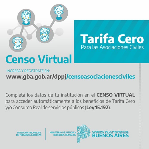 Censo Virtual. Tarifa Cero para Asociaciones Civiles